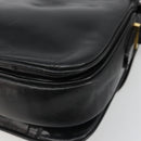 CELINE Shoulder Bag Leather Black Gold Auth 186015-15