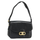 CELINE Shoulder Bag Leather Black Gold Auth 186015-1