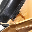 CELINE Shoulder Bag Leather Black Gold Auth 186015-22