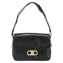 CELINE Shoulder Bag Leather Black Gold Auth 186015-13