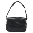 CELINE Shoulder Bag Leather Black Gold Auth 186015-2