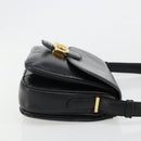 CELINE Shoulder Bag Leather Black Gold Auth 186015-3