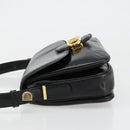 CELINE Shoulder Bag Leather Black Gold Auth 186015-4