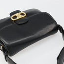 CELINE Shoulder Bag Leather Black Gold Auth 186015-6
