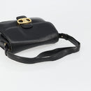 CELINE Shoulder Bag Leather Black Gold Auth 186015-7