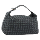 BOTTEGA VENETA INTRECCIATO Hand Pouch Leather Black Gold 114087 Auth 186016A-1