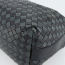 BOTTEGA VENETA INTRECCIATO Hand Pouch Leather Black Gold 114087 Auth 186016A-15