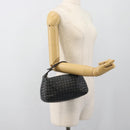 BOTTEGA VENETA INTRECCIATO Hand Pouch Leather Black Gold 114087 Auth 186016A-19