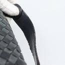BOTTEGA VENETA INTRECCIATO Hand Pouch Leather Black Gold 114087 Auth 186016A-7