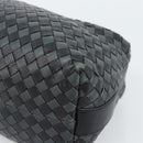 BOTTEGA VENETA INTRECCIATO Hand Pouch Leather Black Gold 114087 Auth 186016A-8
