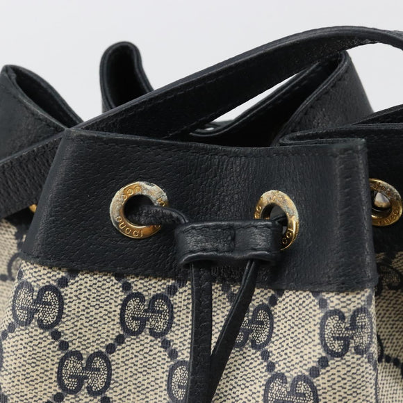GUCCI GG Supreme Shoulder Bag PVC Navy Gold 001 093 0791 Auth 186017