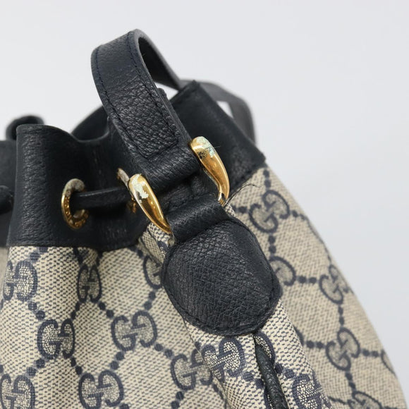 GUCCI GG Supreme Shoulder Bag PVC Navy Gold 001 093 0791 Auth 186017