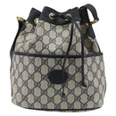GUCCI GG Supreme Shoulder Bag PVC Navy Gold 001 093 0791 Auth 186017-13