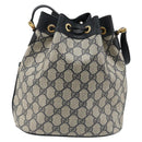 GUCCI GG Supreme Shoulder Bag PVC Navy Gold 001 093 0791 Auth 186017-2