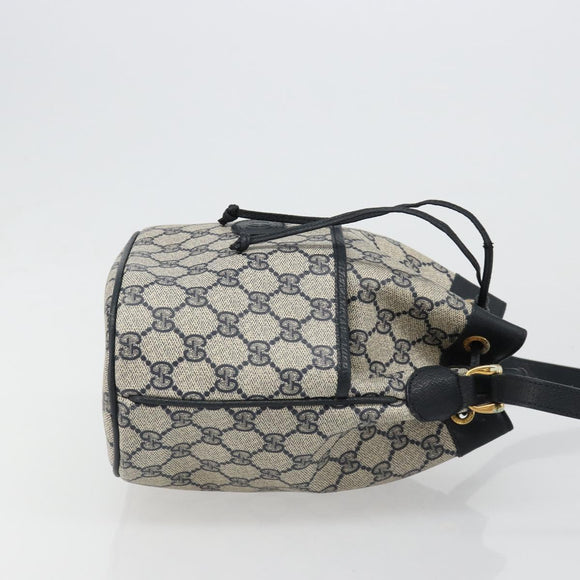 GUCCI GG Supreme Shoulder Bag PVC Navy Gold 001 093 0791 Auth 186017