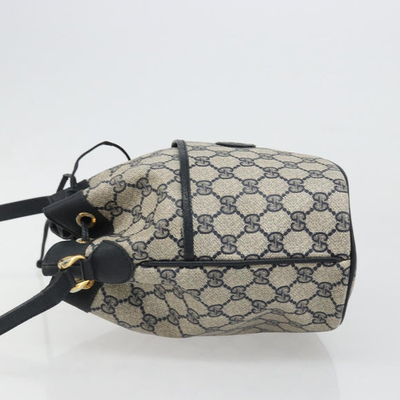 GUCCI GG Supreme Shoulder Bag PVC Navy Gold 001 093 0791 Auth 186017