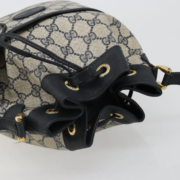 GUCCI GG Supreme Shoulder Bag PVC Navy Gold 001 093 0791 Auth 186017