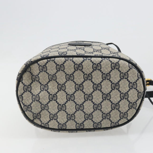 GUCCI GG Supreme Shoulder Bag PVC Navy Gold 001 093 0791 Auth 186017