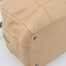 CHANEL Choco Bar Shoulder Bag Caviar Skin Beige Silver CC Auth 186018-18