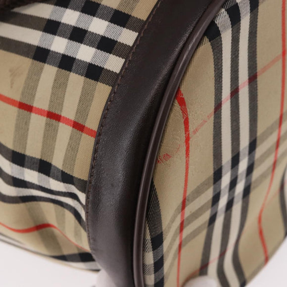 Burberrys Nova Check Shoulder Bag Canvas Beige Auth 186020A