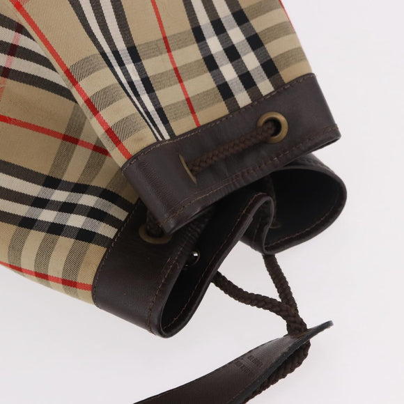 Burberrys Nova Check Shoulder Bag Canvas Beige Auth 186020A