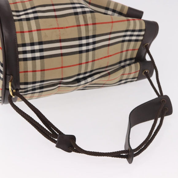 Burberrys Nova Check Shoulder Bag Canvas Beige Auth 186020A