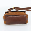 GUCCI Horsebit Shoulder Bag Suede Brown Gold Auth 186021-5