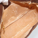 GUCCI Horsebit Shoulder Bag Suede Brown Gold Auth 186021-10