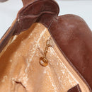 GUCCI Horsebit Shoulder Bag Suede Brown Gold Auth 186021-21