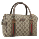 GUCCI GG Supreme Web Sherry Line Bag PVC Beige Silver 002 115 6697 Auth 186022-1
