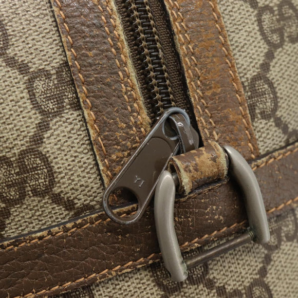 GUCCI GG Supreme Web Sherry Line Bag PVC Beige Silver 002 115 6697 Auth 186022