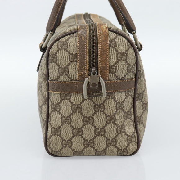 GUCCI GG Supreme Web Sherry Line Bag PVC Beige Silver 002 115 6697 Auth 186022