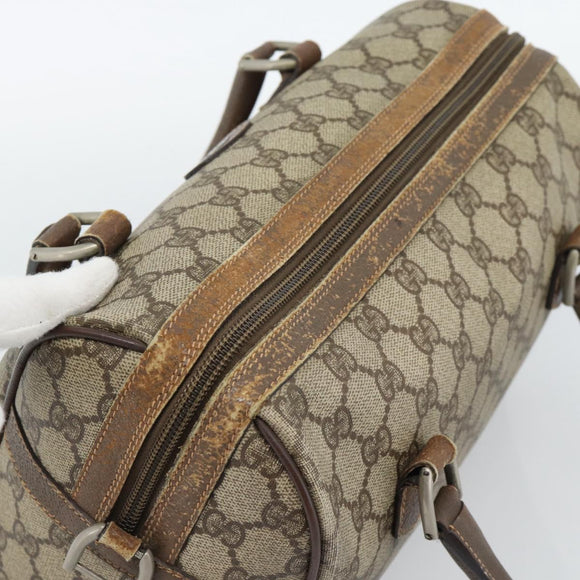 GUCCI GG Supreme Web Sherry Line Bag PVC Beige Silver 002 115 6697 Auth 186022
