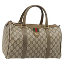 GUCCI GG Supreme Web Sherry Line Boston Bag PVC Beige Gold 40 02 007 Auth 186023-1