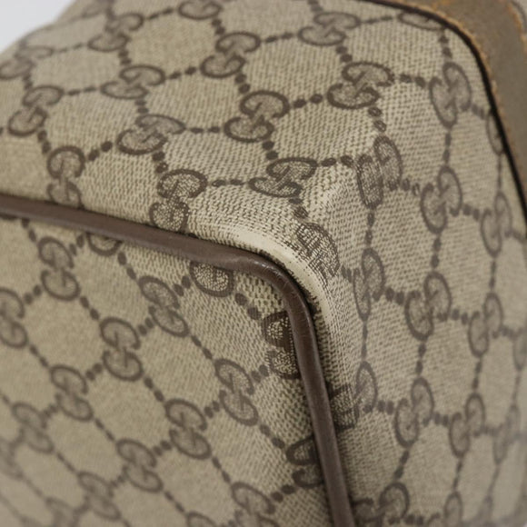 GUCCI GG Supreme Web Sherry Line Boston Bag PVC Beige Gold 40 02 007 Auth 186023