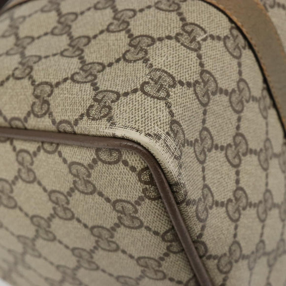 GUCCI GG Supreme Web Sherry Line Boston Bag PVC Beige Gold 40 02 007 Auth 186023