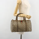 GUCCI GG Supreme Web Sherry Line Boston Bag PVC Beige Gold 40 02 007 Auth 186023-24