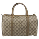 GUCCI GG Supreme Web Sherry Line Boston Bag PVC Beige Gold 40 02 007 Auth 186023-3