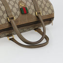 GUCCI GG Supreme Web Sherry Line Boston Bag PVC Beige Gold 40 02 007 Auth 186023-7