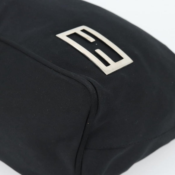 FENDI Hand Pouch Cotton jersey Black Silver Auth 186024A