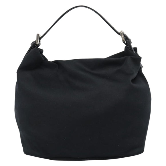 FENDI Hand Pouch Cotton jersey Black Silver Auth 186024A