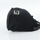 FENDI Hand Pouch Cotton jersey Black Silver Auth 186024A-4