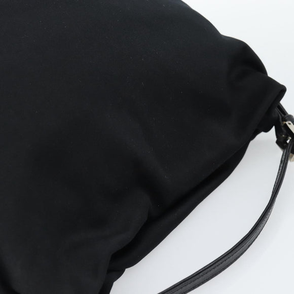 FENDI Hand Pouch Cotton jersey Black Silver Auth 186024A