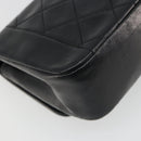 CHANEL Chain Matelasse Shoulder Bag Lamb Skin Black Gold CC Auth 186025SAV-13