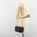 CHANEL Chain Matelasse Shoulder Bag Lamb Skin Black Gold CC Auth 186025SAV-25