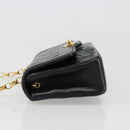 CHANEL Chain Matelasse Shoulder Bag Lamb Skin Black Gold CC Auth 186025SAV-5