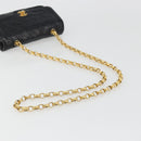 CHANEL Chain Matelasse Shoulder Bag Lamb Skin Black Gold CC Auth 186025SAV-7