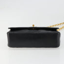 CHANEL Chain Matelasse Shoulder Bag Lamb Skin Black Gold CC Auth 186025SAV-9