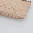 PRADA Clutch Bag Leather Pink Gold Auth 186026A-9