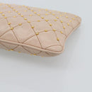 PRADA Clutch Bag Leather Pink Gold Auth 186026A-15